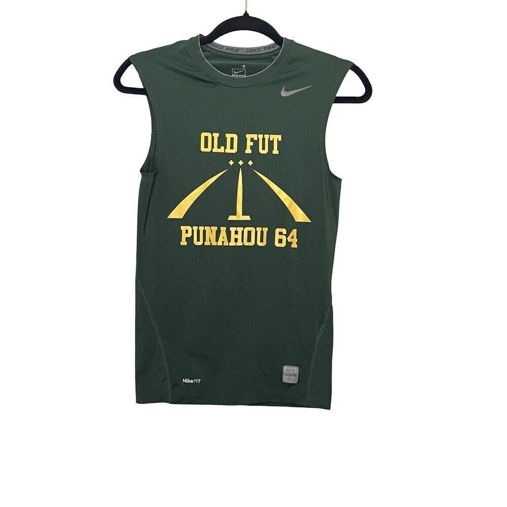 Nike Pro Dri-FIT Compression Sleeveless Shirt Green Punahou 64 Old Fut Mens S